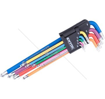 L-klíče TORX prodloužené s kuličkou T10-50 sada 9 ks - EXTOL PREMIUM
