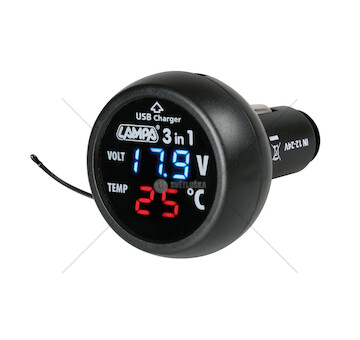 LADOWARKA SAMOCHODOWA 12/24V Z TERMOMETR LAMPA LAM74063