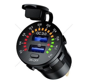 LADOWARKA USB DO ZABUDOWY 6A Z WOLTOMIERZEM  C63206