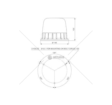 LAMPA BLYSKOWA 10/30V FI146MM LED VIGNAL VALD14487