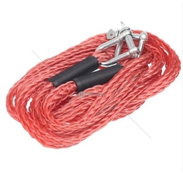 Lano tažné 3T 4,5m certifikát CE, TUV - barva červená
