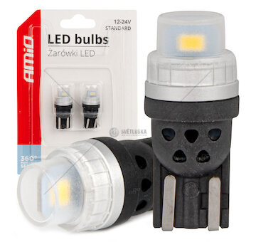 LED BUBLS 360 Pure Light Series STANDARD T10 W5W 2x3020 SMD White 12V/24V AMIO-03726
