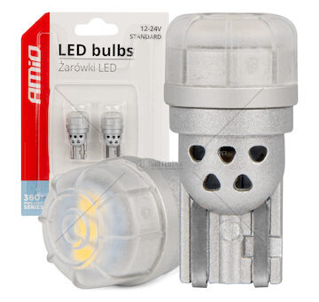 LED BUBLS 360 Pure Light Series STANDARD T10 W5W 3x3020 SMD White 12V/24V AMIO-03725