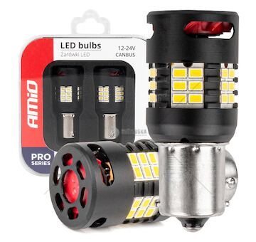 LED BUBLS CANBUS PRO series 1156 BA15S P21W R10W R5W 24x3020 SMD FAN White 12V/24V AMIO-03721