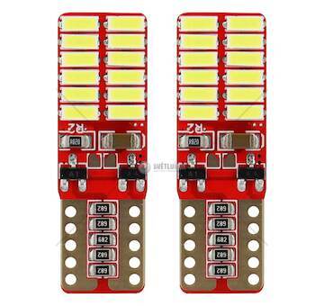 LED CANBUS 24SMD 4014 T10e (W5W) White 12V / 24V