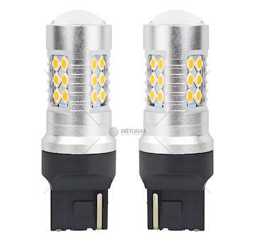 LED CANBUS 3030 24SMD T20 7440 WY21W Oranžová 12V/24V