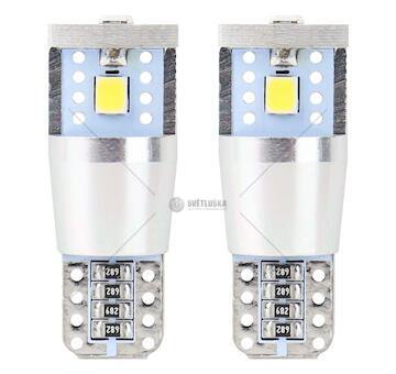 LED CANBUS 3SMD 2835 T10e (W5W) ALU White 12V / 24V