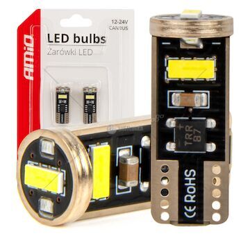 LED CANBUS BULBS T10e W5W 3x2055 SMD White 12V/24V AMIO-03720