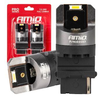 LED CANBUS PRO series 3156 P27W 2x1860SMD White 12/24V FULL CANBUS AMiO-03597