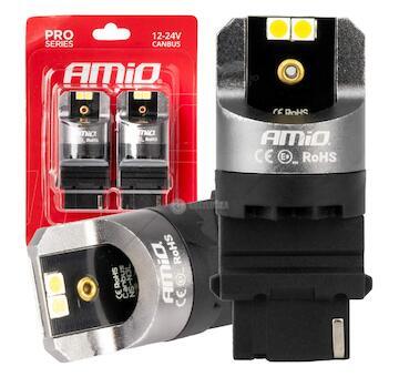 LED CANBUS PRO series 3156 P27W 4x3030 SMD White 12/24V CANBUS AMIO-03587