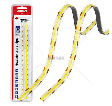 LED pásky COB do auta bílá 2x30 cm 12 V AMiO-04569