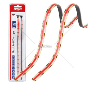 LED pásky COB do auta růžová 2x30 cm 12 V AMiO-04570