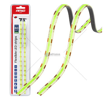 LED pásky COB do auta zelené, 2x30 cm, 12 V, AMiO-04573