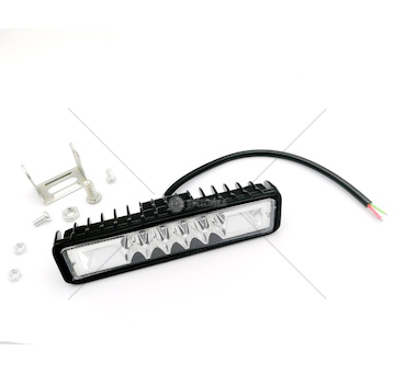 LED pracovní světlo, 16LED 10-30V stroboskop, hliníkové pouzdro, 145x35x35
