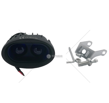 Led pracovní světlo - 2 výkonné LED, MODRÁ, 10-30V, 2X10W, 55MM, hliníkové
