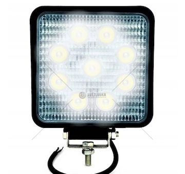 LED pracovní světlo 27W, 12/24V, 9x3W hranatá 109x109mm