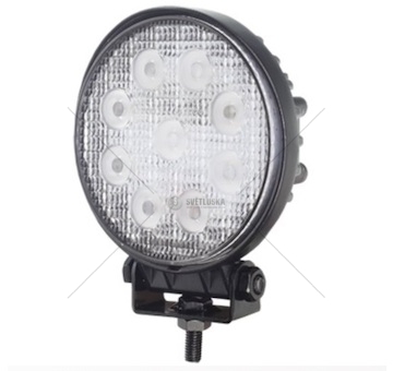LED pracovní světlo 27W, 12-24V 9x3W LED průměr 116mm kulatá