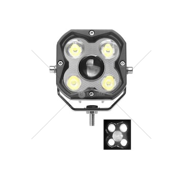 LED prostorové světlo 4xLED+1xLED s konvexní čočkou