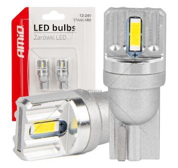 LED STANDARD BULBS T10 W5W 2x1860 SMD White 12V/24V AMIO-03719