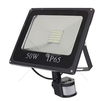 LED světlomet 230V, 50W, studená, s fotobuňkou