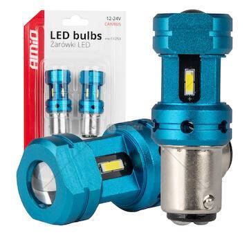 LED žárovky CANBUS 1157 BAY15D P21/5W 4SMD 1860 Bílé 12V 24V AMiO-04253