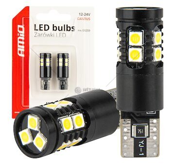 LED žárovky CANBUS T10 W5W 13SMD 3030 White 12V/24V AMiO-04259