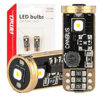 LED žárovky CANBUS T10 W5W 3SMD 3838 White 12V/24V AMiO-04246