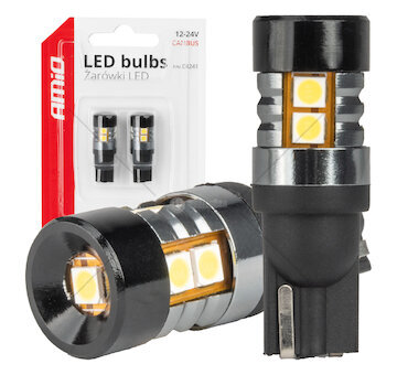 LED žárovky CANBUS T10 W5W 9 SMD 3030 Bílá 12V 24V AMiO-04241