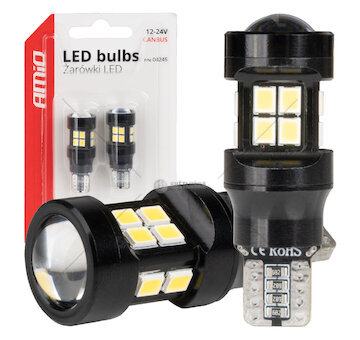LED žárovky CANBUS T15 W16W 15SMD 2835 Bílé 12V 24V AMiO-04245
