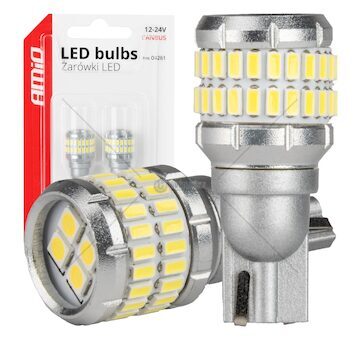 LED žárovky CANBUS T15 W16W 48SMD 4SMD 3014 3030 Bíla 12V 24V AMiO-04261