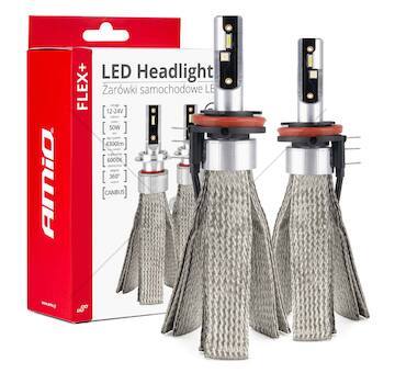 LED žárovky do auta FLEX+ H15 6000K série 12V 24V Canbus AMIO-03666