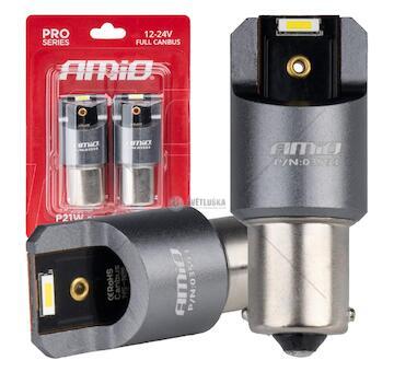 LED žárovky FULL CANBUS PRO BA15S P21W 2x1860SMD bílé 12V 24V AMIO-03593
