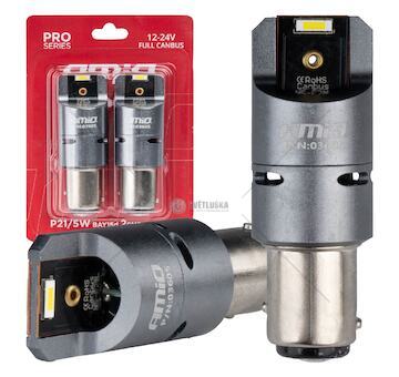 LED žárovky FULL CANBUS PRO BAY15D P21/5W 2x1860SMD bílé 12V 24V AMIO-03605