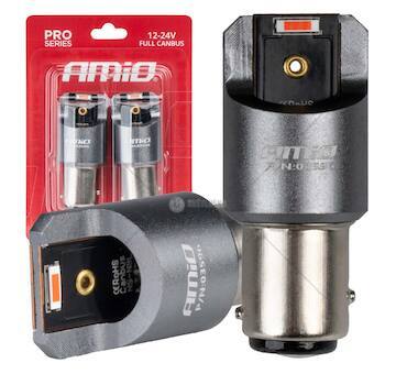 LED žárovky FULL CANBUS PRO P21/5W 2x1860 SMD czerwone 12V 24V AMIO-03596