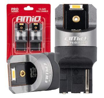 LED žárovky FULL CANBUS PRO WY21W 2x1860 SMD amber 12V 24V AMIO-03600