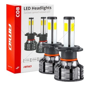 LED žárovky hlavního svícení COB 4Side H7 AMiO