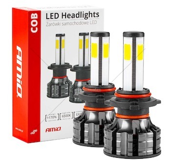 LED žárovky hlavního svícení COB 4Side HB3 AMiO