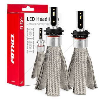 LED žárovky hlavního svícení FLEX+ H7-6 canbus 6000K 12V 24V AMIO-03662