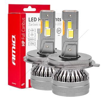 LED žárovky hlavního svícení HP Série H4/H19 Full Canbus AMiO-03673