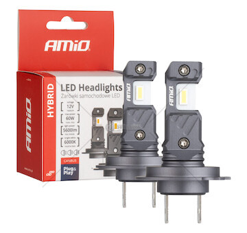 LED žárovky hlavního svícení Hybrid série H7 H18 6000K Canbus 60W AMIO-04115