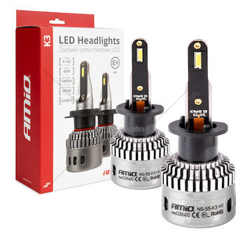 LED žárovky hlavního svícení K3 H1 12V 6000K canbus AMIO-03680