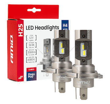 LED žárovky hlavního svícení Série H25 CANBUS H4 H19 12V 36W AMIO-04711
