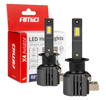 LED žárovky X4-series AVIATOR H1 6500K max 44W AMIO-03761