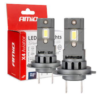 LED žárovky X4-series AVIATOR H7/H18 6500K max 44W AMIO-03764