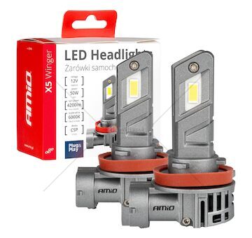 LED žárovky X5-series WINGER H8 H9 H11 6000K max 50W AMIO-03947