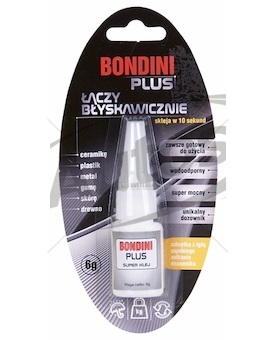 Lepidlo sekundové bondini plus 6g plast,kov,keramika,sklo,dřevo,guma 0004281_A