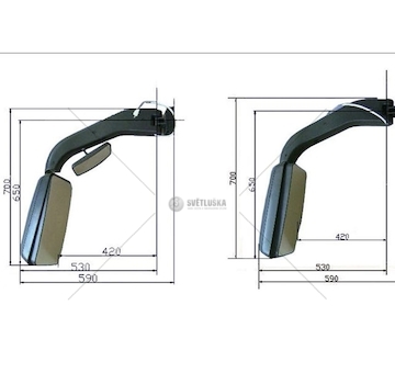 LUSTRO AUTOBUSU STER.RECZN 620*680 KPL. TANGDE TD-70-004A