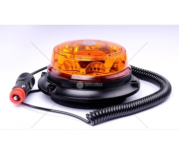 Maják LED oranžový  12-24V 8x3LED Nízký na magnet 4-funkce