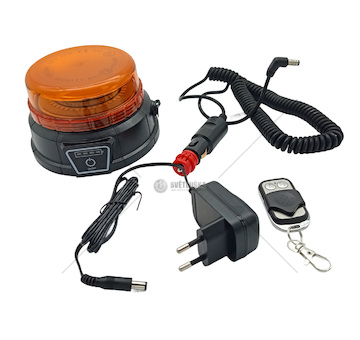 Maják oranžový 12/24V LED bateriový AKU4400mA