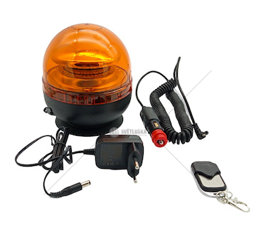 Maják oranžový 12/24V LED bateriový AKU4400mA